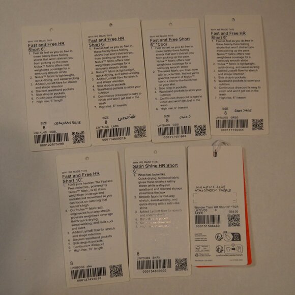 Lululemon Women's Tight Shorts Lot - Fast & Free, Shine, Align - ALL Size 8 - Picture 16 of 16